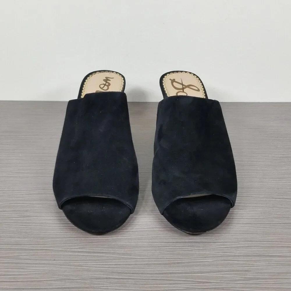 Sam Edelman Rheta Suede Slide Sandals, Black Suede, Womens Size 7 M / 37 - Picture 3 of 12